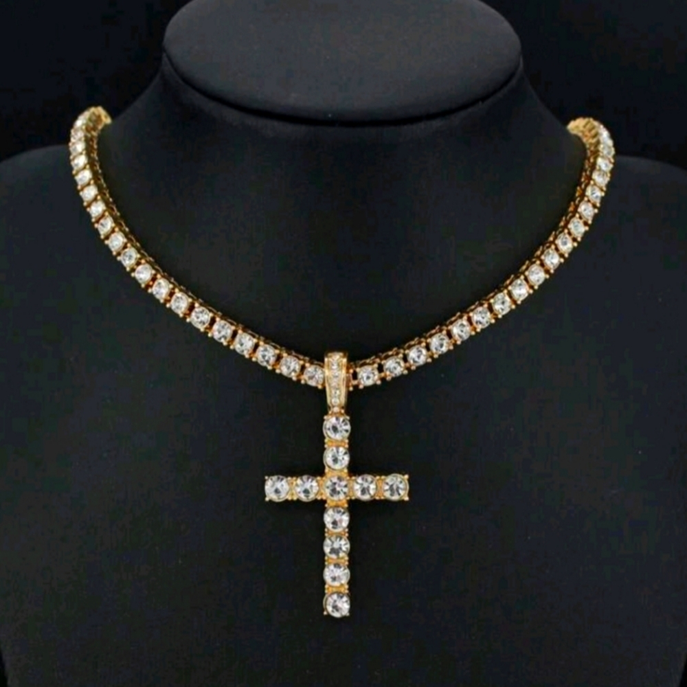Gold Cross Pendant Necklace